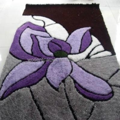 China 3d Jacquard Design Shaggy Carpet Polyester Flower Pattern Blankets And Rugs for sale