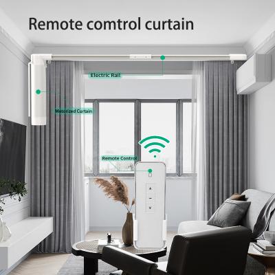 China Home Hotel Design Voice Control Electric Smart Curtain Motor With Track Curtains Automatic for sale