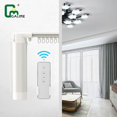 China Smart Home Automatic Motorized Telescopic Curtain Track Remote Control Curtains Motorized Curtain System Set for sale