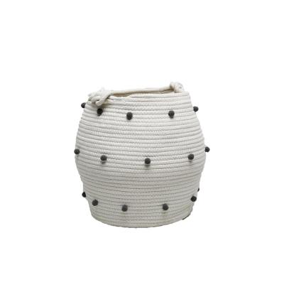 China 2022 Eco Friendly Sustainable Storage Basket Cotton Rope Baskets With Handles With Different Designs for sale