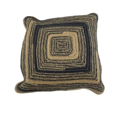 China Good quality portable cushion pillow square polyester woven beige/navy hot selling bedroom,living room for sale