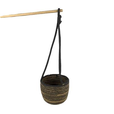 China Cotton Rope/Jute Rope Planter Basket Column Plant Holder Hanging Decor Flower Pot for sale