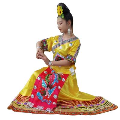 China Advanced Custom Made Clothing Sets Lunaric Miao Hmong Women Clothing Traditional Embroidered Miao Silver Ethnic Girls Dress for sale