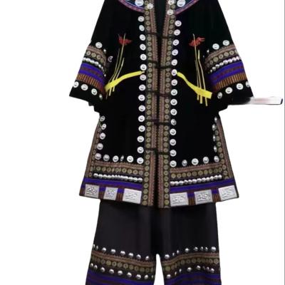 China Custom Clothing Sets Lunaric Miao Hmong Men Clothing Traditional Embroidered Miao Boy Silver Ethnic Dress for sale