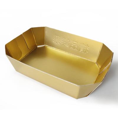 China Recyclable Paper Food Tray Disposable Wrapping Paper Boat Tray Coating Fast Food Store for sale