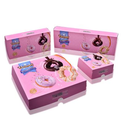 China Recyclable Donuts Mini Logo Window Customized Wholesale Custom Boxes Printed 1/3/6/9/13 Donut Packaging Paper Box for sale