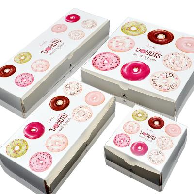 China Recyclable White Paper Boxes Cookie Cake Box Bakery Boxes With Window For Pie And Donuts for sale