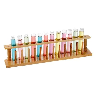 China Modern Party Cocktail Rack Test Tube Shot Glasses Cocktail Glass Rack Set Bar Glass Shot Glasses for sale