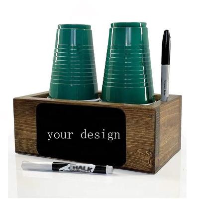 China Holiday decoration & Wholesale Custom Disposable Gift Cup Holder Drinks Dispenser Marker Party Wooden Cup Holder for sale