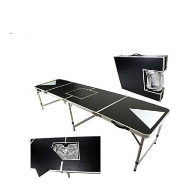 China Modern China Customized High Quality Outdoor Pong Table Foldable Aluminum Beer Game Table With Ice Bag for sale