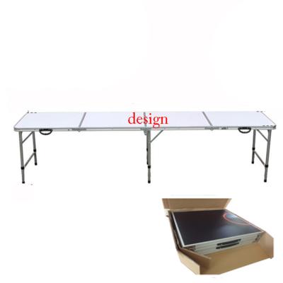 China Latest 2021 Aluminum Alloy Surround Game Modern Outdoor Party Table Folding Beer Pong Table With Hole for sale