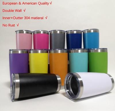 China Viable Hot Sales Double Wall Travel Mug Set 20oz 30oz 18/8 Stainless Steel Vacuum Insulated Travel Tumblers Powder Coated for sale