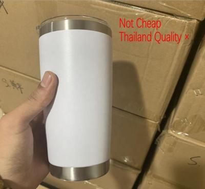 China Sustainable Ready To Ship 20 oz Stainless Steel Double Wall Vacuum Insulated Travel MugsTumbler Wine Mugs Powder Coated White for sale