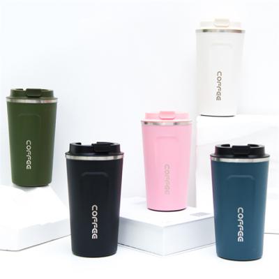 China Disposable Car Vacuum Thermos Travel Insulated Double Wall Tumbler To Go Reusable 304 Stainless Steel Coffee Cup Mug With Lid for sale