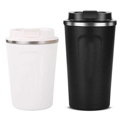 China Exquisite Hot Sale 16oz Disposable Outdoor Coffee Travel Mugs Black Stainless Steel Double Wall Vacuum Flask Thermos Cups for sale