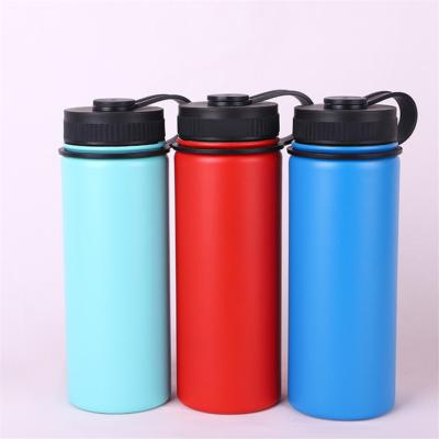 China Sustainable Wide Mouth Drink Sports Bottles Double Wall Vacuum Insulated Stainless Steel Water Bottle With Custom Logo BPA Free Lid for sale