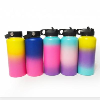 China Hot-selling Powder Coating Gradient Color Space Jar Vacuum Flask Sustainable Portable 32oz Double Wall Stainless Steel Insulated Water Bottle for sale