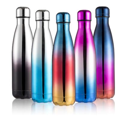 China 500ml 750ml Sustainable Sports Drinking Water Glitter Metal Insulated Vacuum Stainless Steel Coke Shaped Cola Water Bottle With Custom Logo for sale