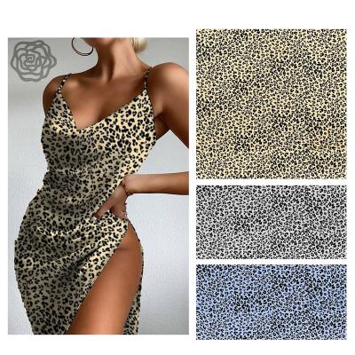 China Free sample bulk custom sustainable 100% polyester monki leopard print brocade fabric for sale