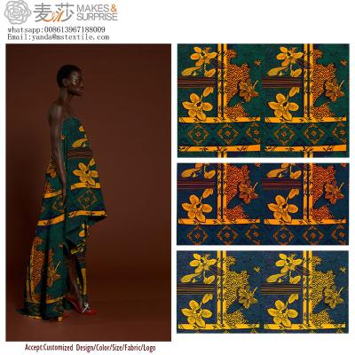 China 100% African Cotton Wax Print Fabric From Ghana Wholesale Fabrics Tear-Resistant Pints ​​6 Yards for sale