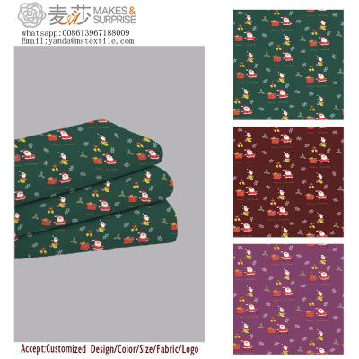 China 2021 Latest Design Cotton Christmas fashionable hometextile 100% cotton fabric Tear-resistant by the yard Printed Christmas fabric by the yard for sale