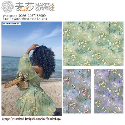 China Cool Beautiful Wrinkle Resistant Fashionable Design Blooming Color In Summer Digital Printing Fabric for sale