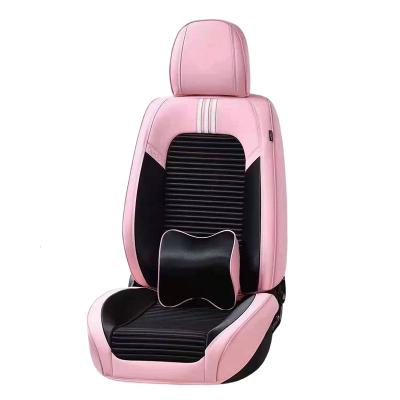 China Eco-friendly Design Universal Canvas Pink Pieces Upholstery Car Seat Cover Sedan Sedan Green SUV 5 Seat 9 Pieces Cushion for sale