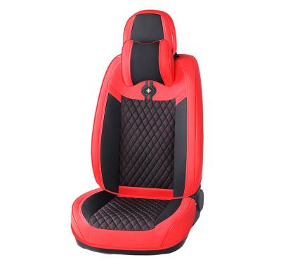 China Full Set Eco-friendly Car Seat Cover Manufacturer Universal Fit Black And Red Luxury Waterproof Nappa Leather Manufacturer for sale