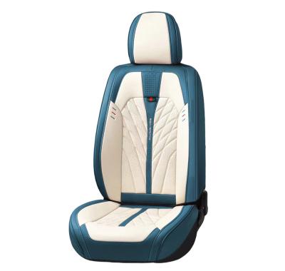 China Pocket Eco-Friendly Luxury Breathable Nappa Leather Double Storage Car Upholstery Universal Car Seat Cover 9 Pieces for sale