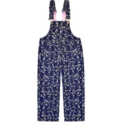 China 2021 New Style Summer Anti-Shrink Suspenders Style Kids Clothing Fashion Overalls Blue Floral Girl for sale