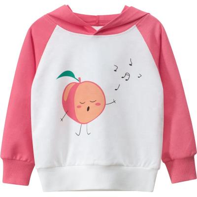 China New 2021 Toddler Baby Girl Windproof Hooded Sweater Cute Cartoon Printing Western Sweater for sale