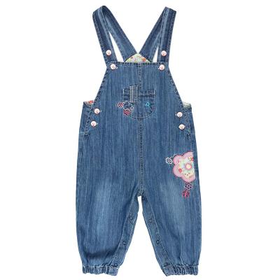 China Polyester / Cotton Sleeveless Baby Overalls Toddler Girls Denim Infant Bow Bib Pants Jeans Jumpsuit Rompers for sale