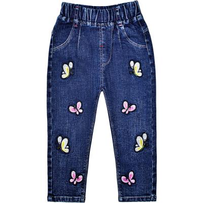 China Autumn Kids Clothes Baby Toddler Windproof Girls Pants Straight Pants Pants Butterfly Spring and Autumn Children's Embroidered Bottoms for sale