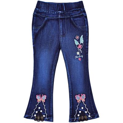 China Windproof Pants Autumn Kids Clothes Baby Toddler Girls Flared Pants Embroidered Butterfly Bottoms Spring and Autumn Children for sale