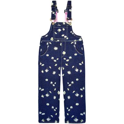 China Factory direct sale autumn little girls windproof jeans kids pants jeans overalls for sale