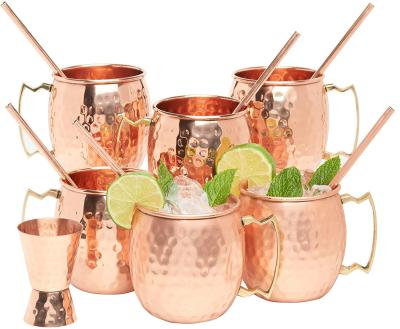 China 16oz Beer Mug Hammer Point Copper Mugs Creative Viable Creative Pure Copper Mugs Moscow Mule Copper Mugs for sale