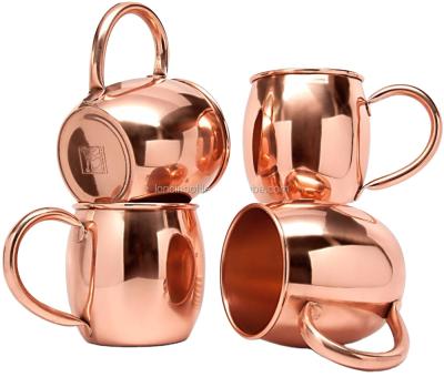 China Coppertisan Full Sustainable Barrel Moscow Mule Copper Mug - 100% Copper Moscow Mule Mug, Solid Copper Wine Mug for sale