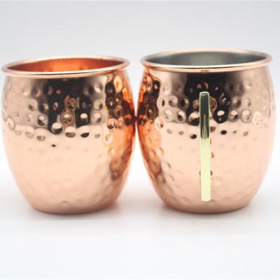 China Viable BAR 20oz MOSCOW MULE COPPER MUGS SMOOTH BEER SOLID COPPER HANDLE COPPER MULE BRASS MULE MUGS for sale