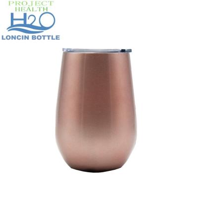 China High qualityEgg Disposable Wine Cups Stainless Steel Double Wall Hot Selling 12oz Wine Cup Tumbler for sale