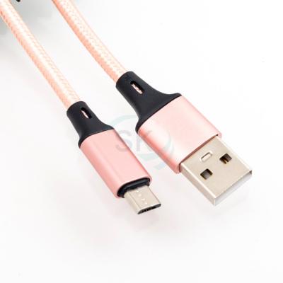 China MP3/MP4 Player Wholesale Micro5pin PVC USB PVC Data Transfer And Charging Nylon Braided Cable for sale