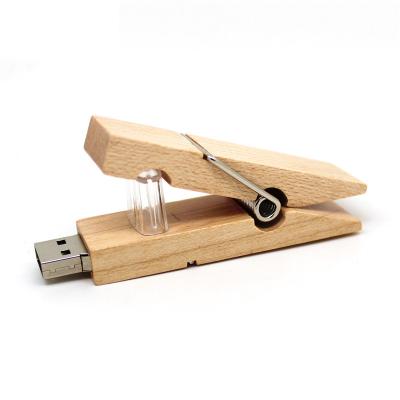 China Promotional USB Clip VW-20121509 USB Drive Clip Hanger Wooden Creative Instant Workout Corporate Gift USB Drive for sale