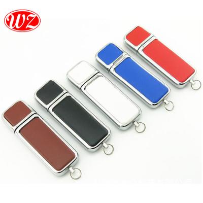 China Wholesale Promotional Gifts Leather Leather Metal Frame Case Usb Leather Flash Drive 4GB 8GB 16GB 32GB USB Drive for sale