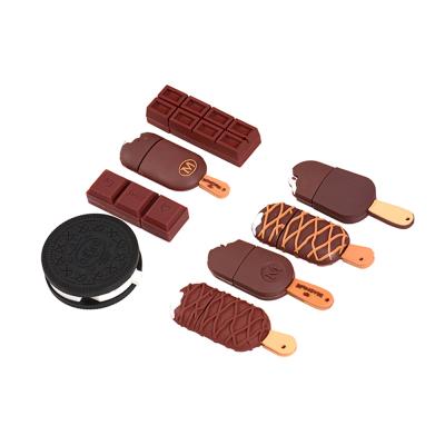 China Creative Gifty Pen Drive USB Pen Drive Chocolate USB2.0 4GB 8GB 16GB 32GB 64GB PVC Cookies Pattern Creative Gifty Pendrive for sale