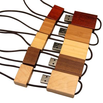 China Corporate Gift Hanging Wooden Wooden Logo Free Engraving 16g32g Neck USB Workout Environmentally Friendly Instant USB Wood for sale