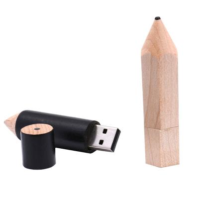 China Creative Custom Wooden 4GB 8GB 16GB 32GB 64GB USB USB 2.0 Creative Custom Wooden USB 2.0 Pencil Drive Gift Memory Stick Pendrive for sale