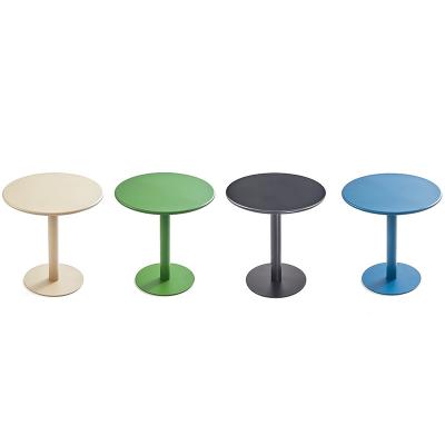 China Multicolor Round Furniture Simple Design Cavity Iron Outdoor Column Furniture Indoor Dining Table for sale