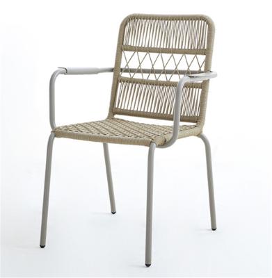 China UV-Resistant Most Popular Frame Khaki Rattan Rope Aluminum Alloy Woven Chair Outdoor Garden Furniture Rattan Chair for sale