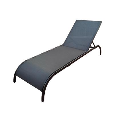 China Water Proof Black Teslin Mesh Aluminum Frame Outdoor Beach Sun Sofa for sale