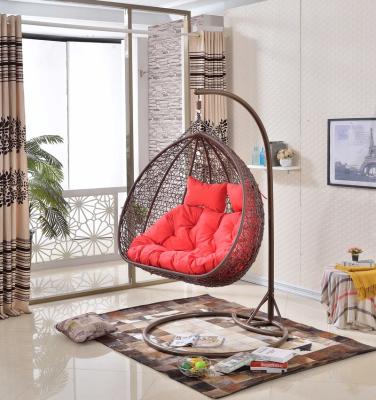 China Water Resistant Aluminum Frame Indoor Garden Hotel Brown Rattan Terrace Outdoor Swing Chair for sale