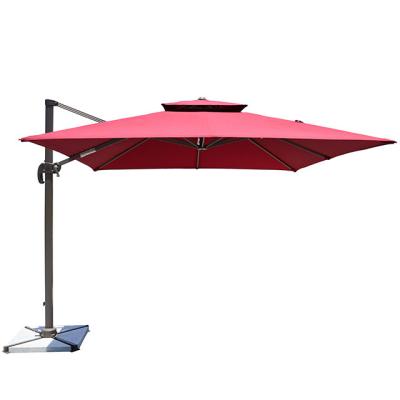 China Sun wind rain proof 3m diameter double layer frameless outdoor sun umbrella with optional colors resistant for sale